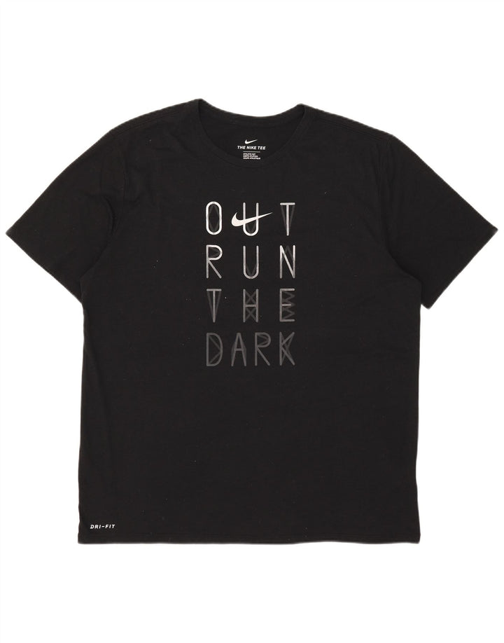 Nike Herren Dri Fit Graphic T-Shirt Top XL Schwarz Polyester