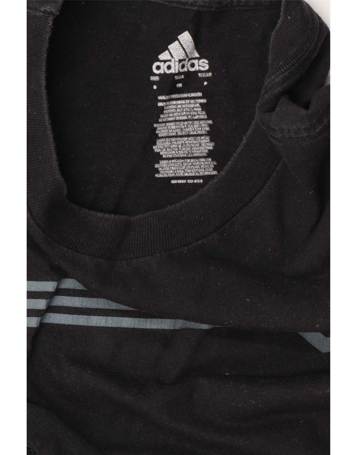 Adidas Herren T-Shirt Top Small Schwarz Nadelstreifen Baumwolle