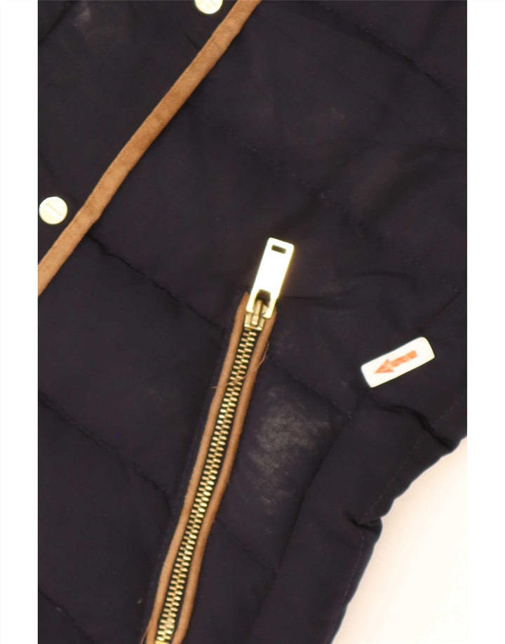 Zara Damen-Jacke mit Kapuze, wattiert, UK 10, Größe S, Marineblau, Polyester