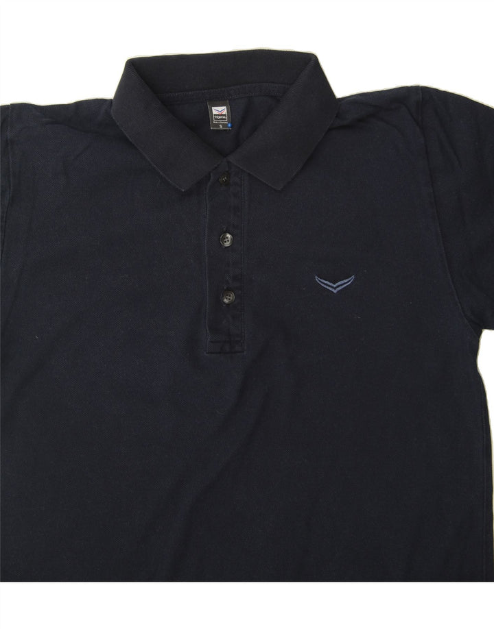 TRIGEMA Mens Polo Shirt Small Navy Blue Cotton Vintage Trigema and Second-Hand Trigema from Messina Hembry 