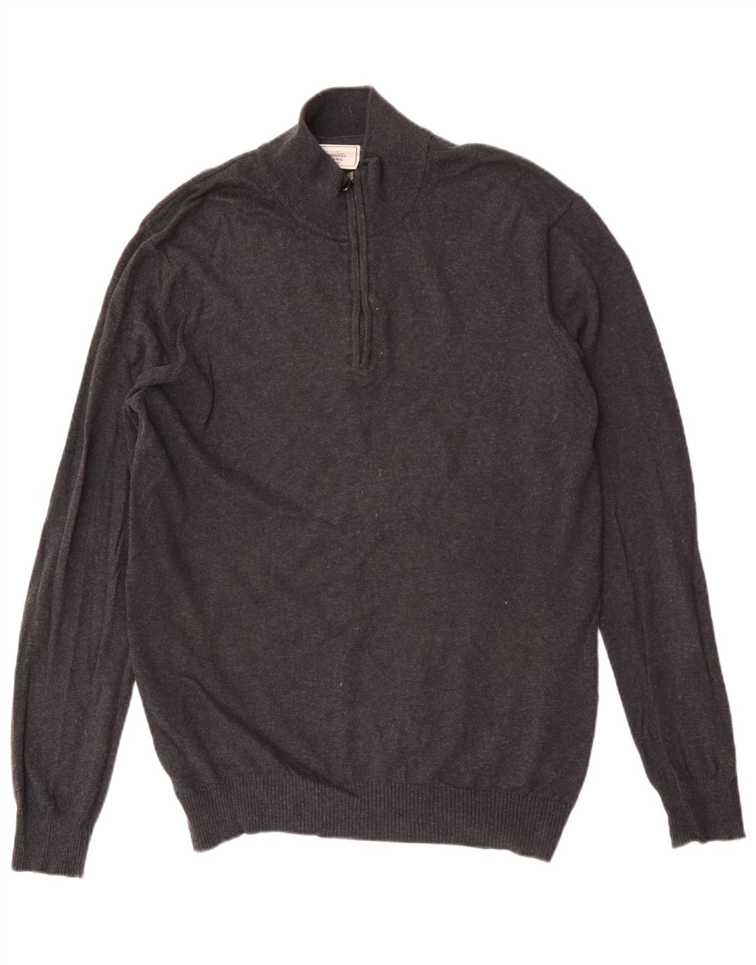 John Lewis Herren-Pullover mit Reißverschluss am Hals, XL, graue Baumwolle
