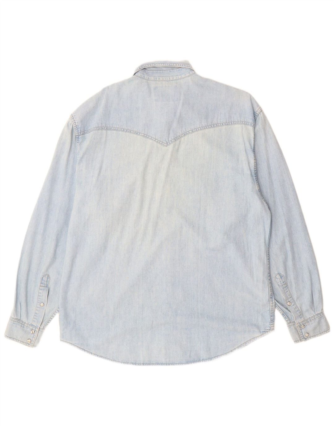 Wrangler Herren-Western-Jeanshemd, groß, aus blauer Baumwolle