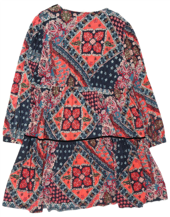 Monsoon Damen Maxi-Stufenkleid UK 18 XL Mehrfarbige Baumwolle