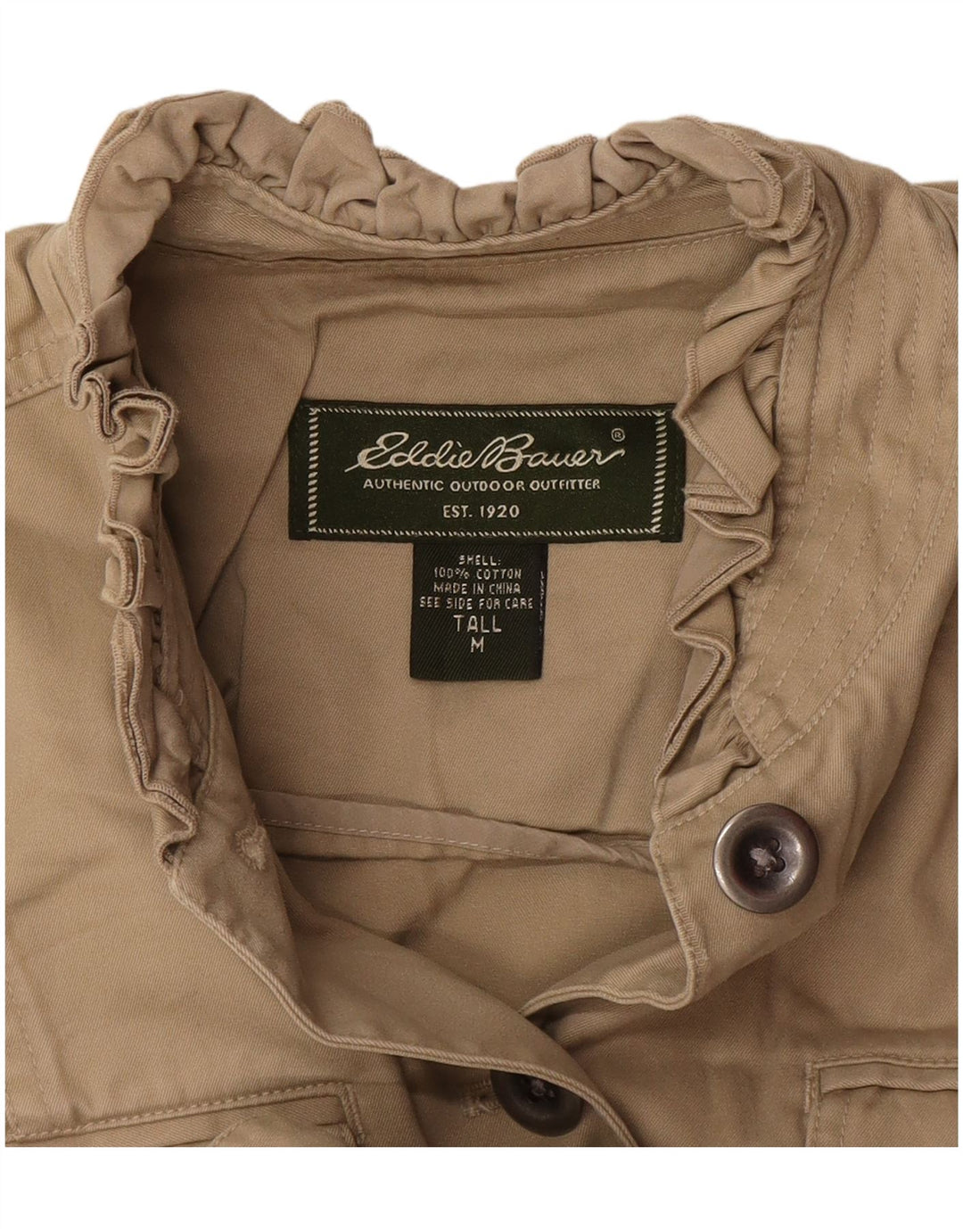 Eddie Bauer Womens Tall Blazer Jacke UK 12 Mittelbeige Baumwolle