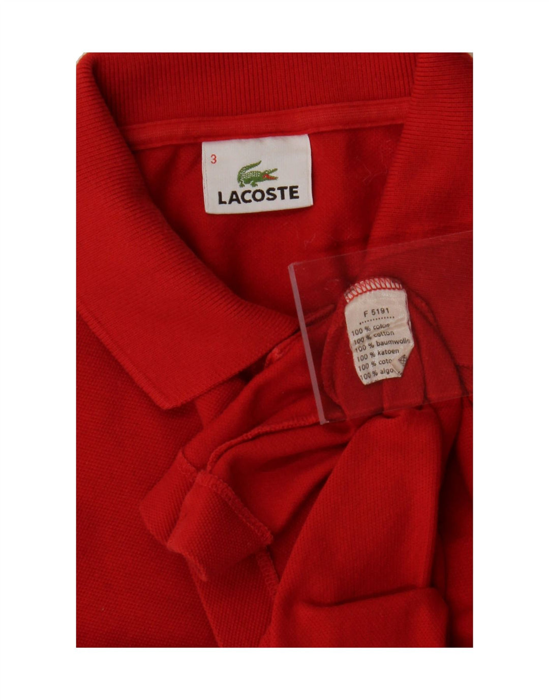 LACOSTE Mens Polo Shirt Size 3 Small Red Cotton Vintage Lacoste and Second-Hand Lacoste from Messina Hembry 