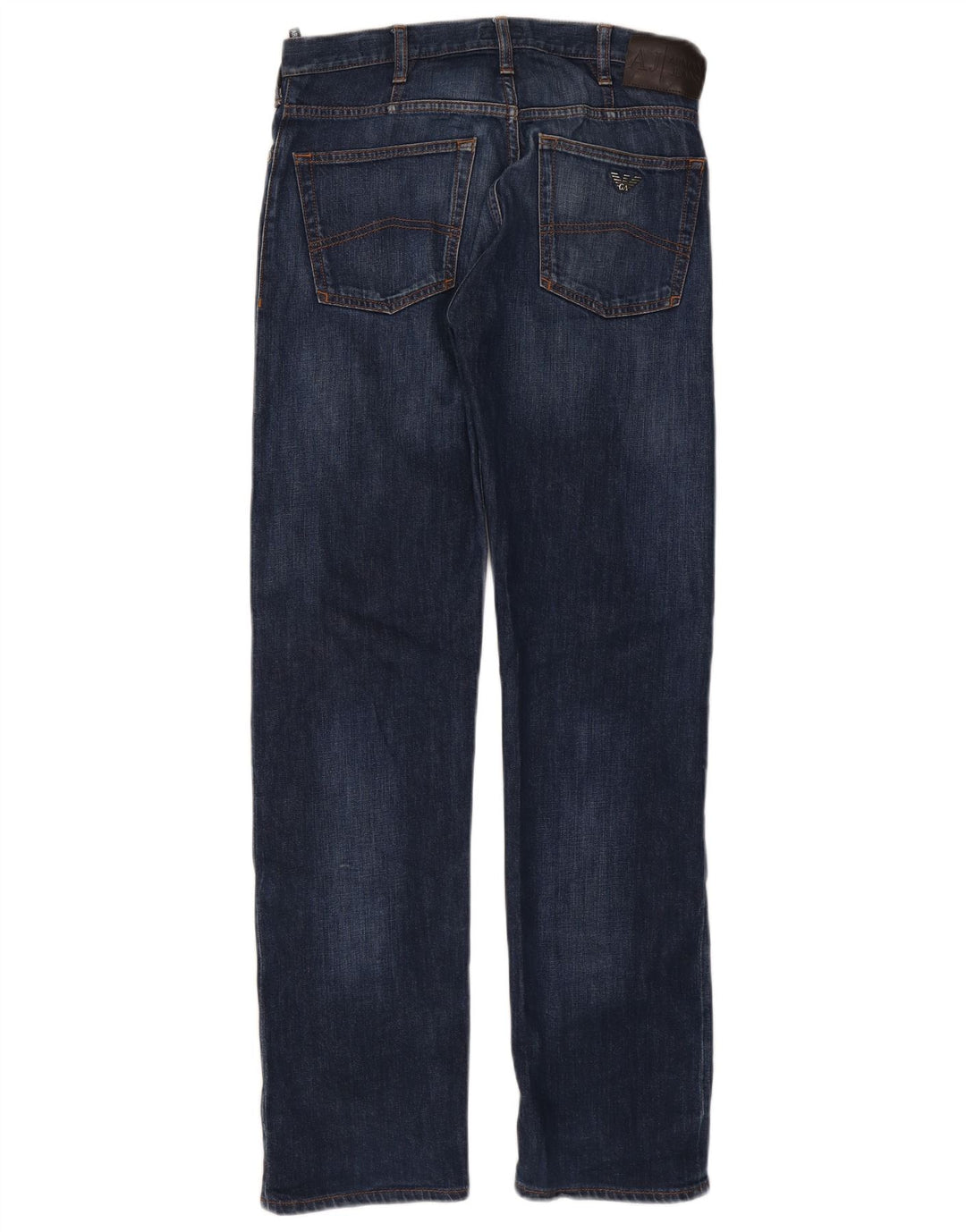 Armani Herren Regular Fit Straight Jeans W30 L32 Marineblau Baumwolle