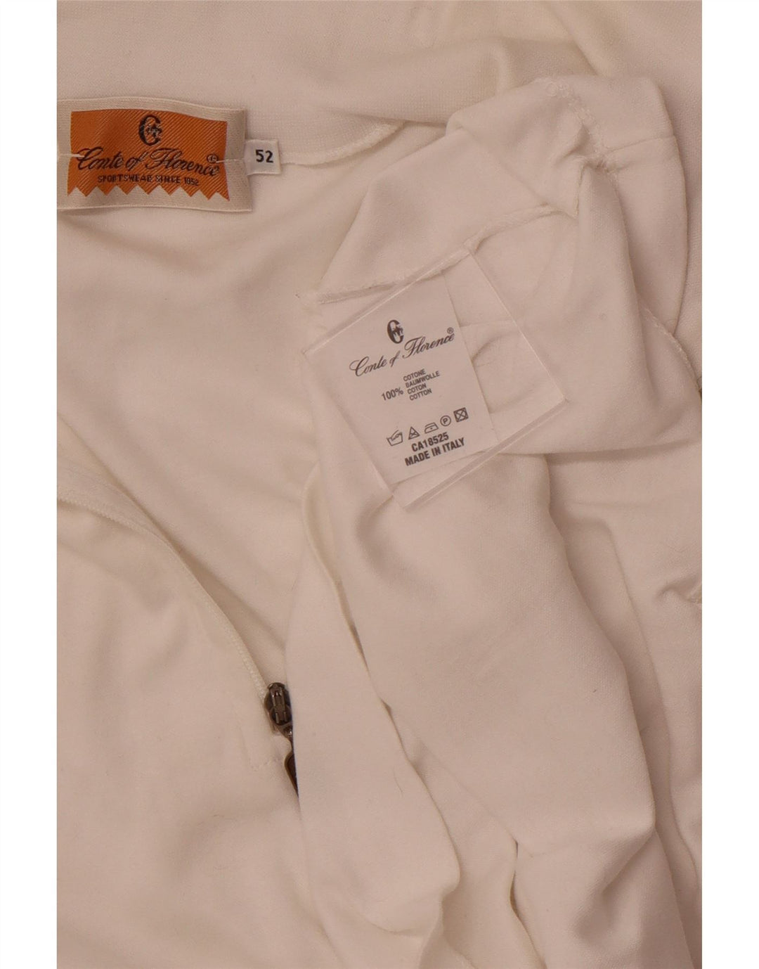 CONTE OF FLORENCE Damen Pullover-Trainingsanzugoberteil mit Reißverschluss, IT 52, 2XL, Weiß
