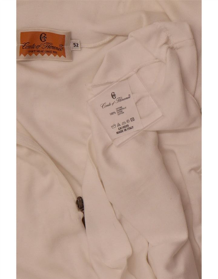 CONTE OF FLORENCE Damen Pullover-Trainingsanzugoberteil mit Reißverschluss, IT 52, 2XL, Weiß