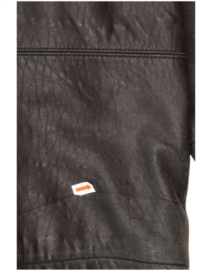 SUMMIT Herren Ledermantel UK 42 XL Schwarzes Leder