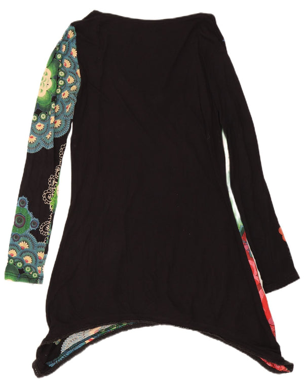 Desigual Damen Langarm-Tunikakleid UK 12 Medium Mehrfarbig mit Blumenmuster