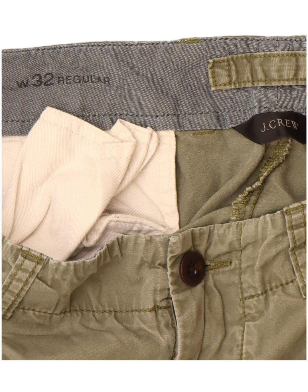 J. CREW Herren Jogger Chinohose W32 L27 Khaki Baumwolle