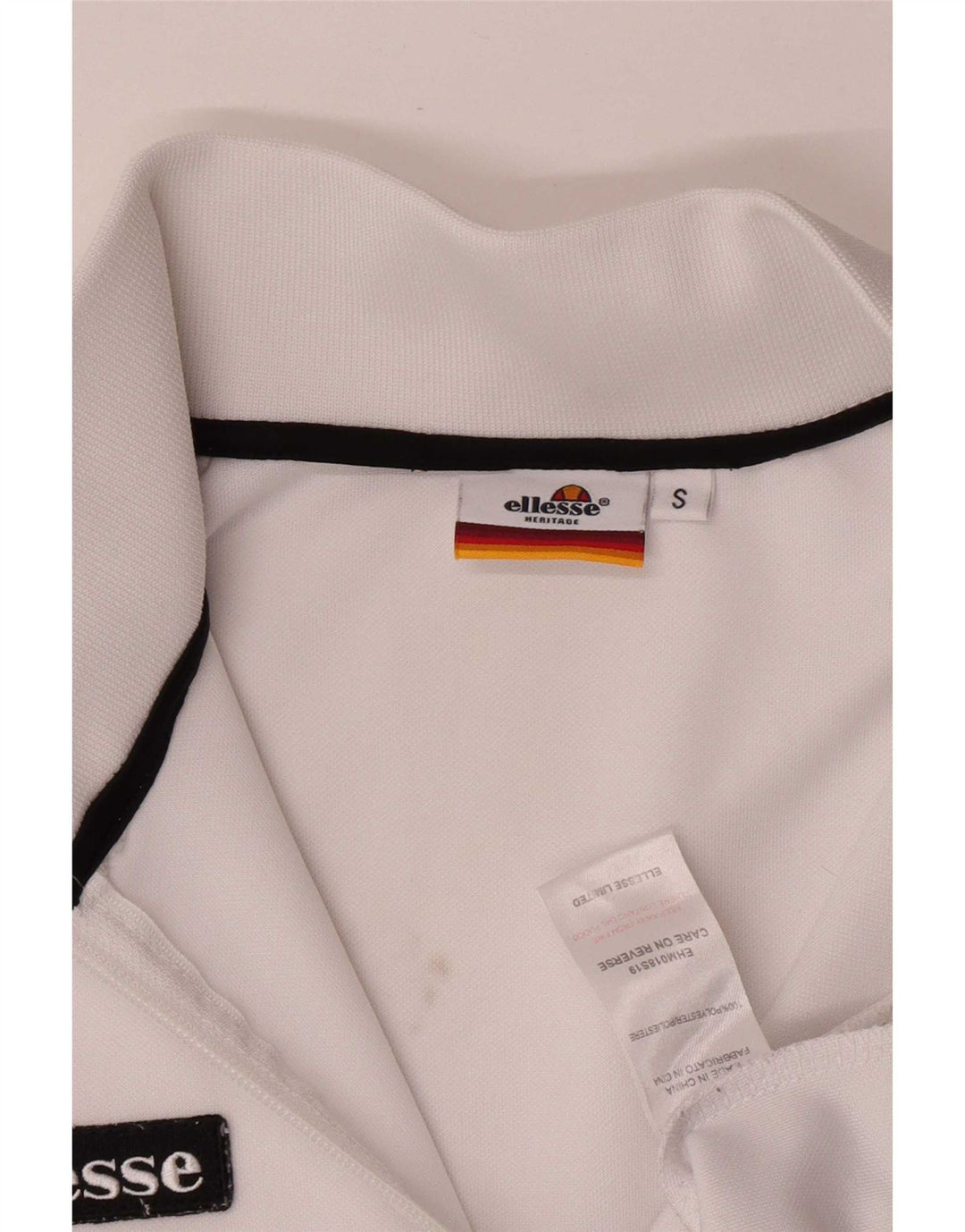 Ellesse Herren-Trainingsanzug, Oberteil, Jacke, Größe S, Weiß, Polyester, Sport