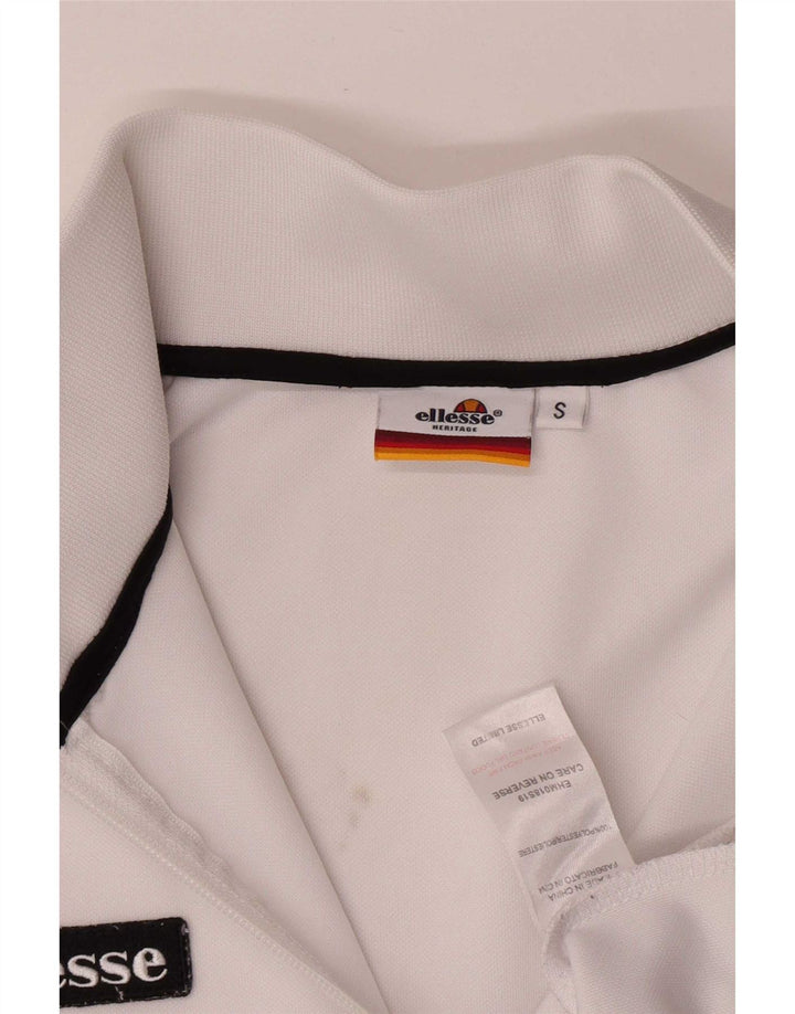 Ellesse Herren-Trainingsanzug, Oberteil, Jacke, Größe S, Weiß, Polyester, Sport
