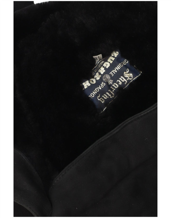 VINTAGE Herren-Shearling-Mantel IT 48 Medium Black Shearling