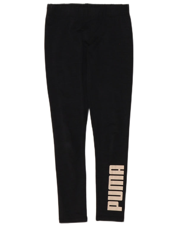 Puma Womens Graphic Leggings UK 8 Small Schwarz Polyester