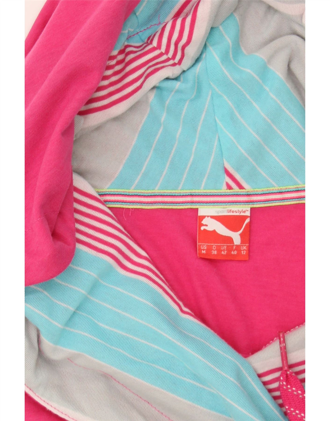 PUMA Womens Oversized Hoodie Jumper UK 12 Medium Pink Cotton Vintage Puma and Second-Hand Puma from Messina Hembry 