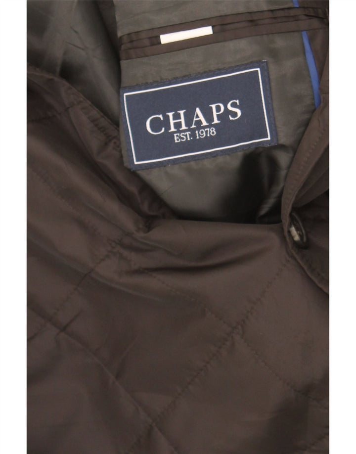 CHAPS Mens Quilted Jacket UK 40 Large Brown Polyester Vintage Chaps and Second-Hand Chaps from Messina Hembry 