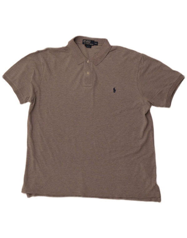 POLO RALPH LAUREN Herren Slim Fit Poloshirt 2XL Grau Baumwolle