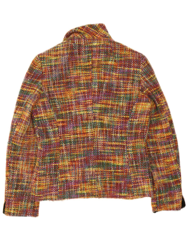 Vintage Damen 2-Knopf-Blazerjacke IT 44 Medium Mehrfarbig kariert