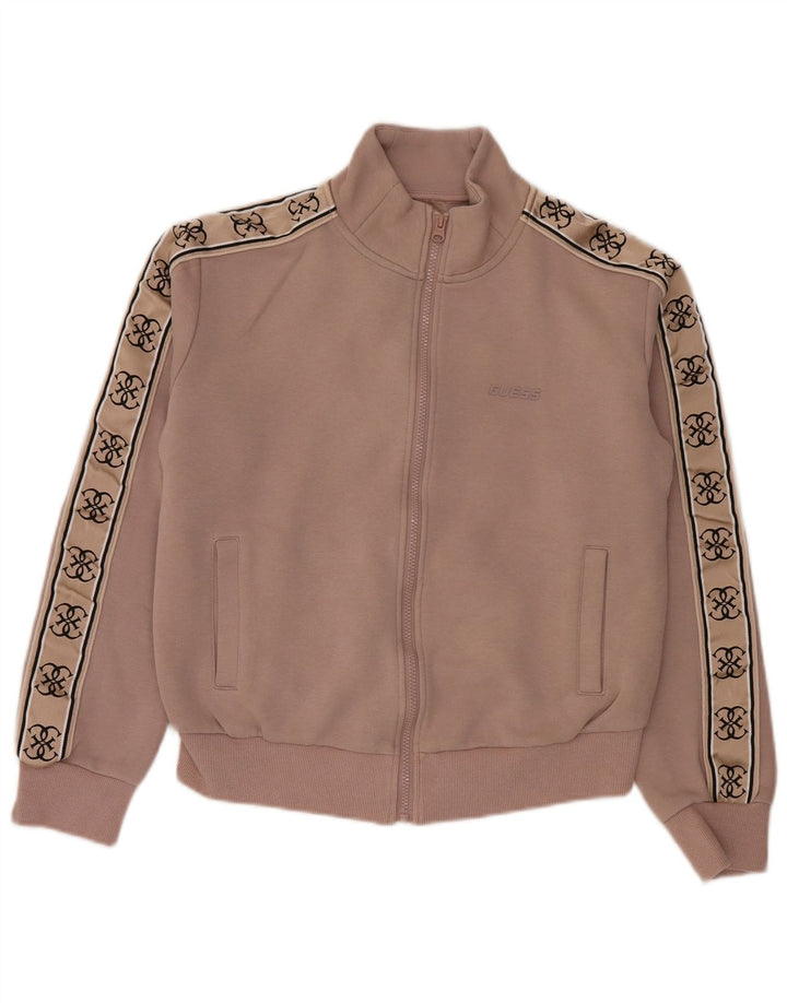Guess Damen-Trainingsanzugoberteil mit Grafik, UK 16, Größe L, Rosa, Farbblock