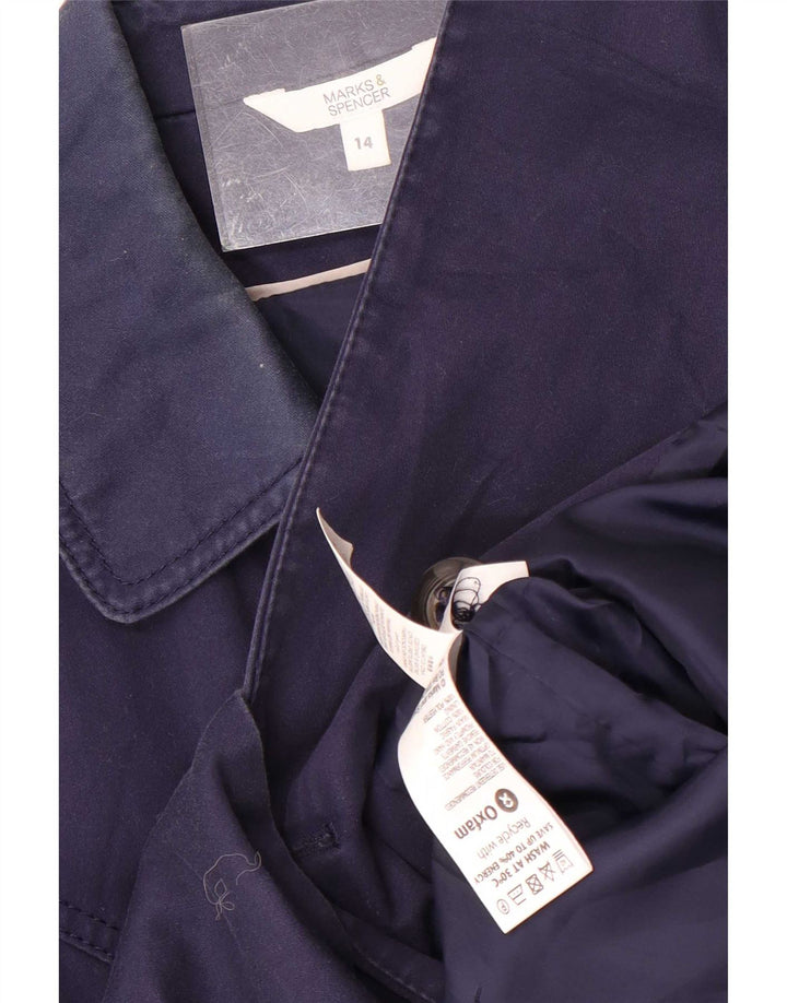 Marks & Spencer Damen Kurzer Trenchcoat UK 14 Mittel Marineblau