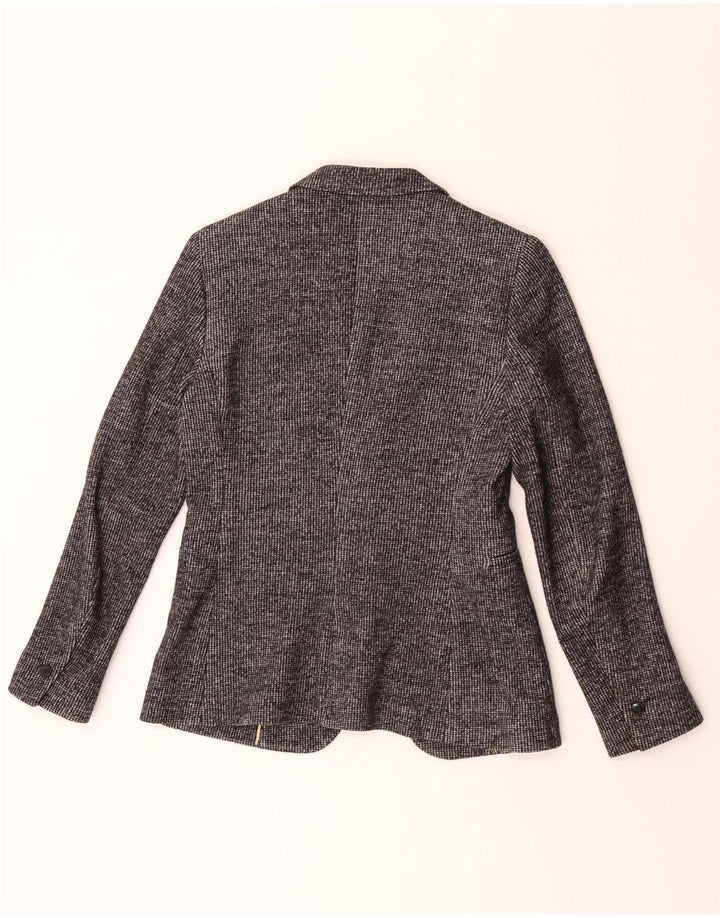 Massimo Dutti Damen 1-Knopf-Blazerjacke EU 40 Mittelgrauer Hahnentritt