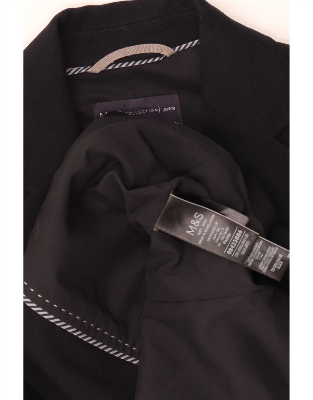 Marks & Spencer Damen 2-Knopf-Blazerjacke UK 6 XS Schwarz Polyester