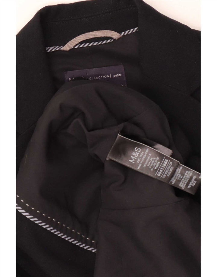 Marks & Spencer Damen 2-Knopf-Blazerjacke UK 6 XS Schwarz Polyester