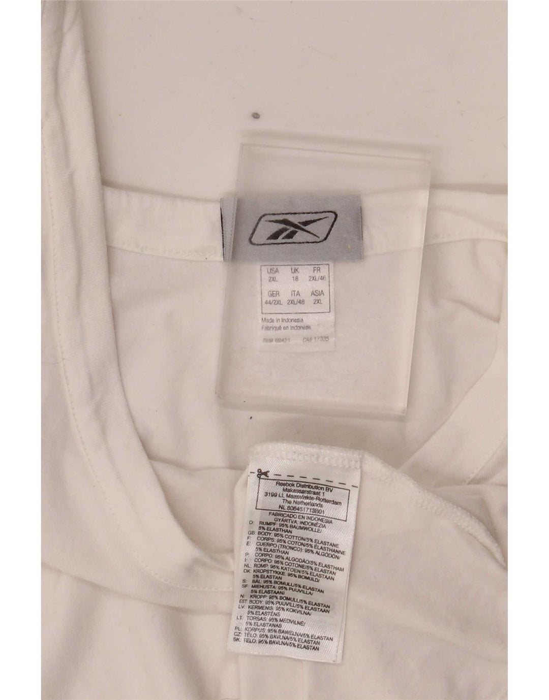Reebok Damen Weste Top UK 18 XL Weiße Baumwolle