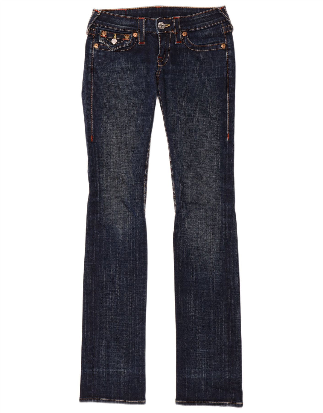 True Religion Damen Slim Bootcut Jeans W24 L33 Blaue Baumwolle