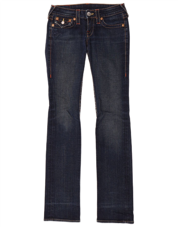 True Religion Damen Slim Bootcut Jeans W24 L33 Blaue Baumwolle