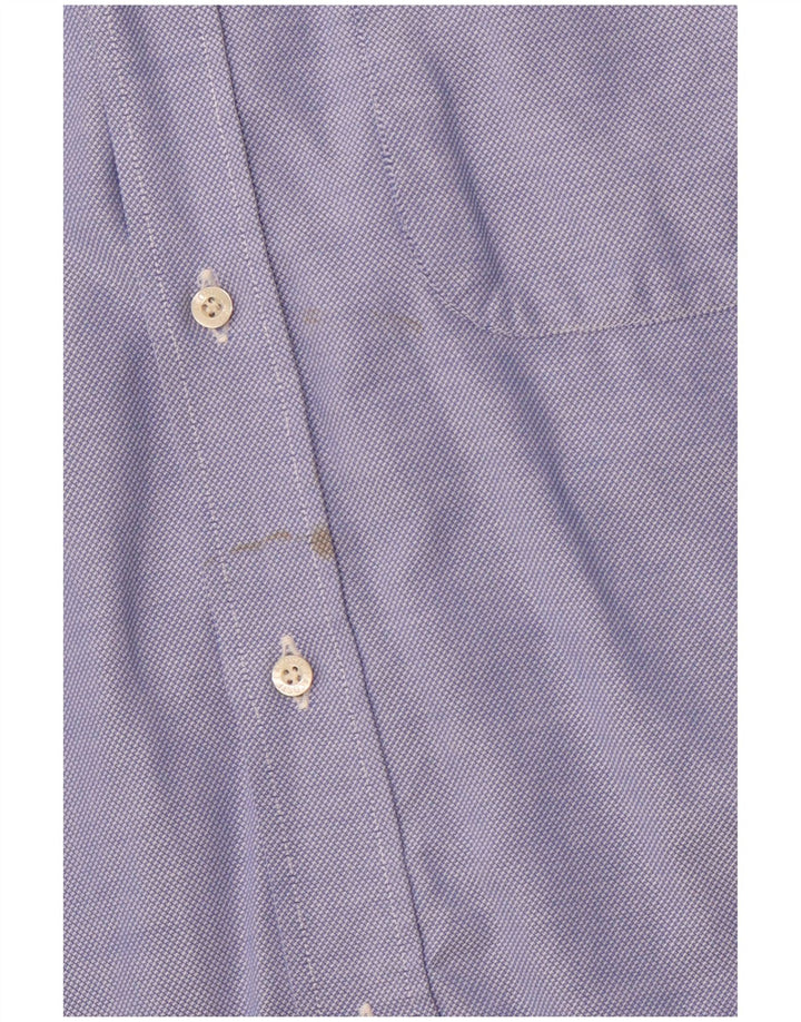 LACOSTE Herren-Kurzarmhemd, Größe 41, große blaue Baumwolle