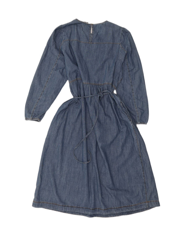 Marks & Spencer Damen Langarm-Jeanskleid UK 18 XL Blaue Baumwolle