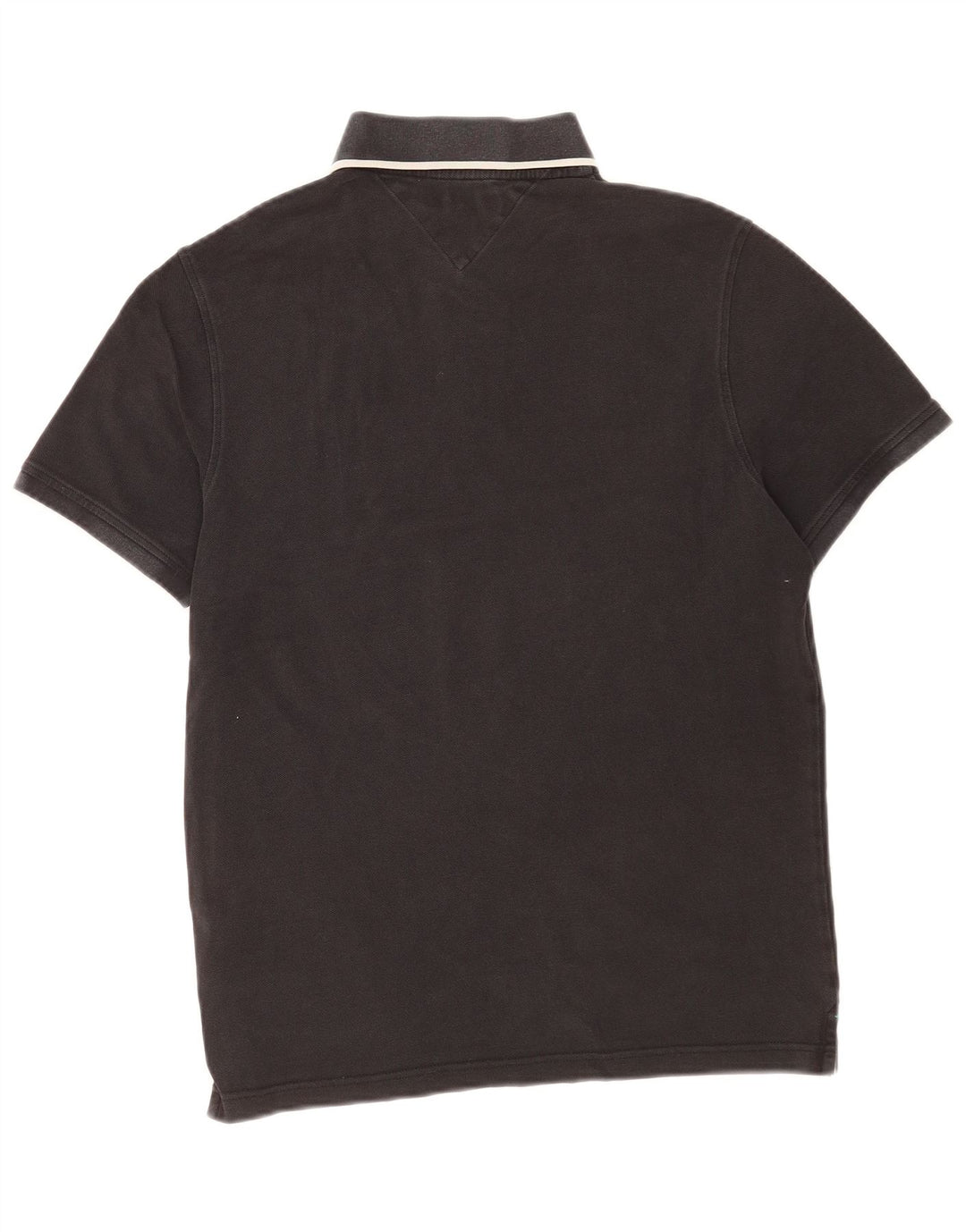 Tommy Hilfiger Herren-Poloshirt, mittelschwarz, gestreift, Baumwolle