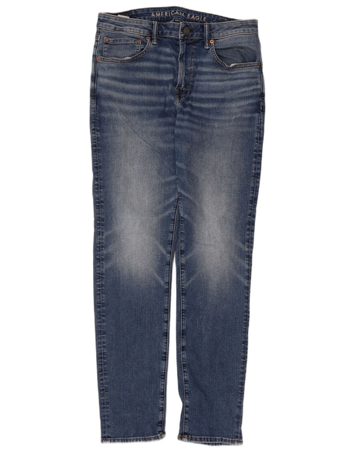 American Eagle Herren Airflex Slim Jeans W34 L34 Blaue Baumwolle