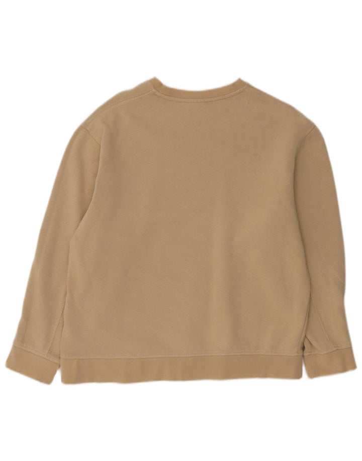 Topshop übergroßer Damen-Sweatshirt-Pullover, UK 14, mittelbeige Baumwolle