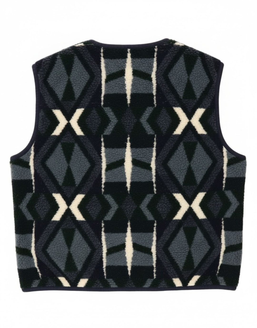 Campagnolo Herren-Fleeceweste UK 38 Mittelmarineblaues geometrisches Polyester