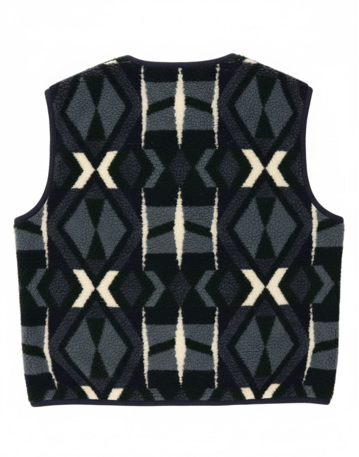 Campagnolo Herren-Fleeceweste UK 38 Mittelmarineblaues geometrisches Polyester