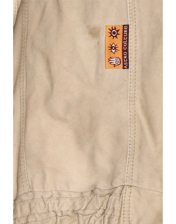 Vintage Herren Wildleder Bomberjacke UK 40 Large Beige