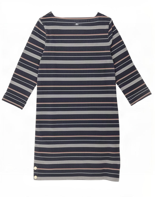 Barbour Damen-Etuikleid mit 3/4-Ärmeln, UK 12, mittelmarineblau, gestreift, Baumwolle