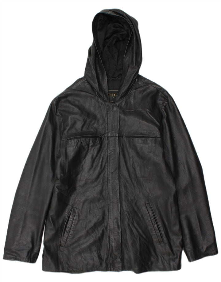 Privilegi Damen Lederjacke IT 46 Großes schwarzes Leder