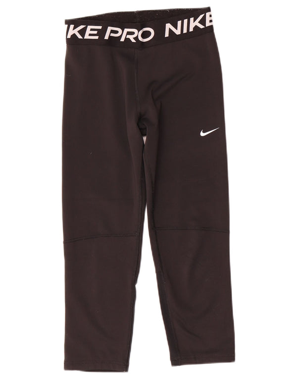 Nike Dri Fit Grafik-Leggings für Mädchen, 13–14 Jahre, XL, schwarzes Polyester