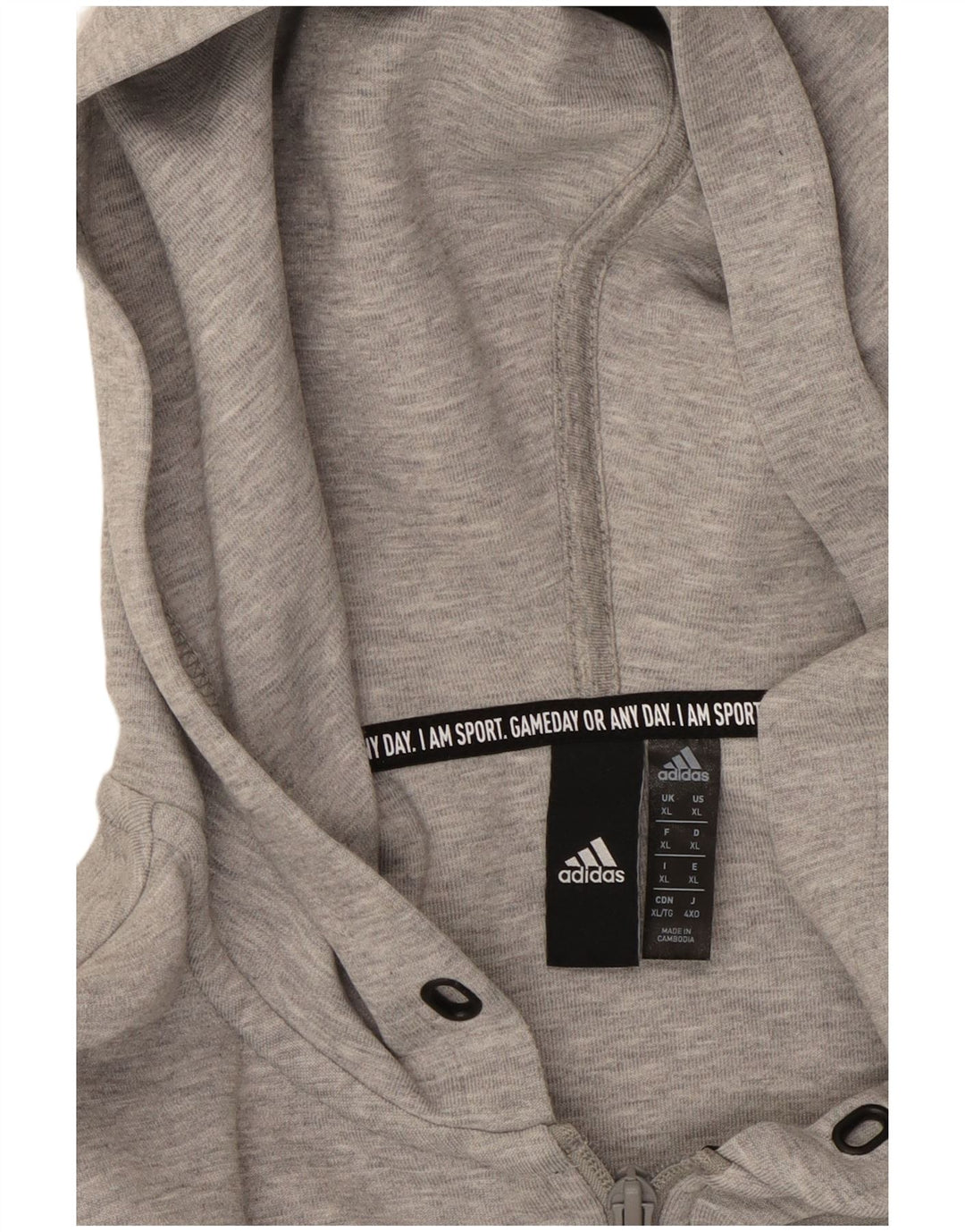 ADIDAS Herren Zip Hoodie Pullover XL Grau Baumwolle