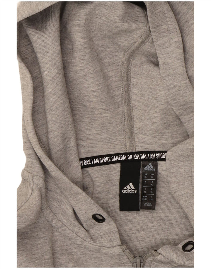 ADIDAS Herren Zip Hoodie Pullover XL Grau Baumwolle