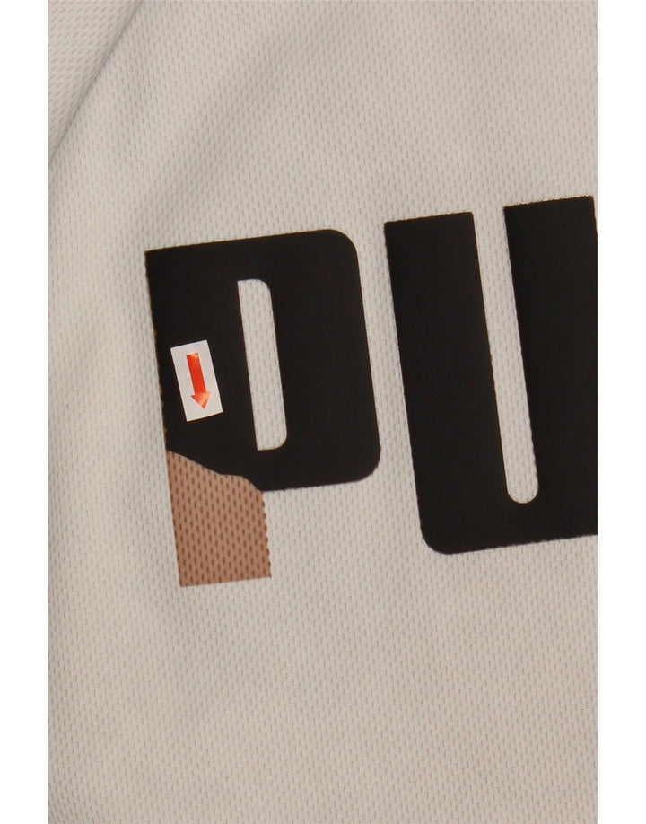 Puma Herren-Trainingsanzug mit grafischem Oberteil, groß, aus weißem Polyester