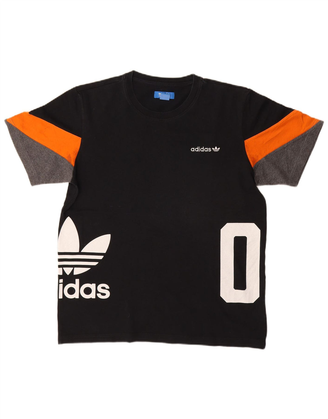 Adidas Herren-T-Shirt mit Grafik, groß, schwarz, Colourblock-Baumwolle