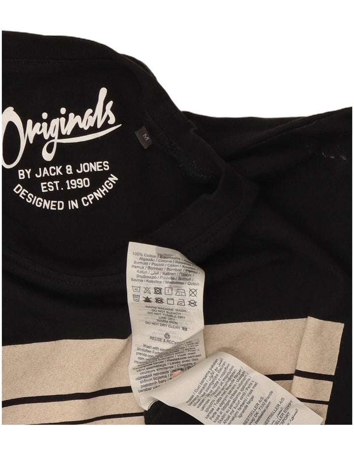 Jack & Jones Herren-T-Shirt mit Grafik, mittelschwarze Baumwolle