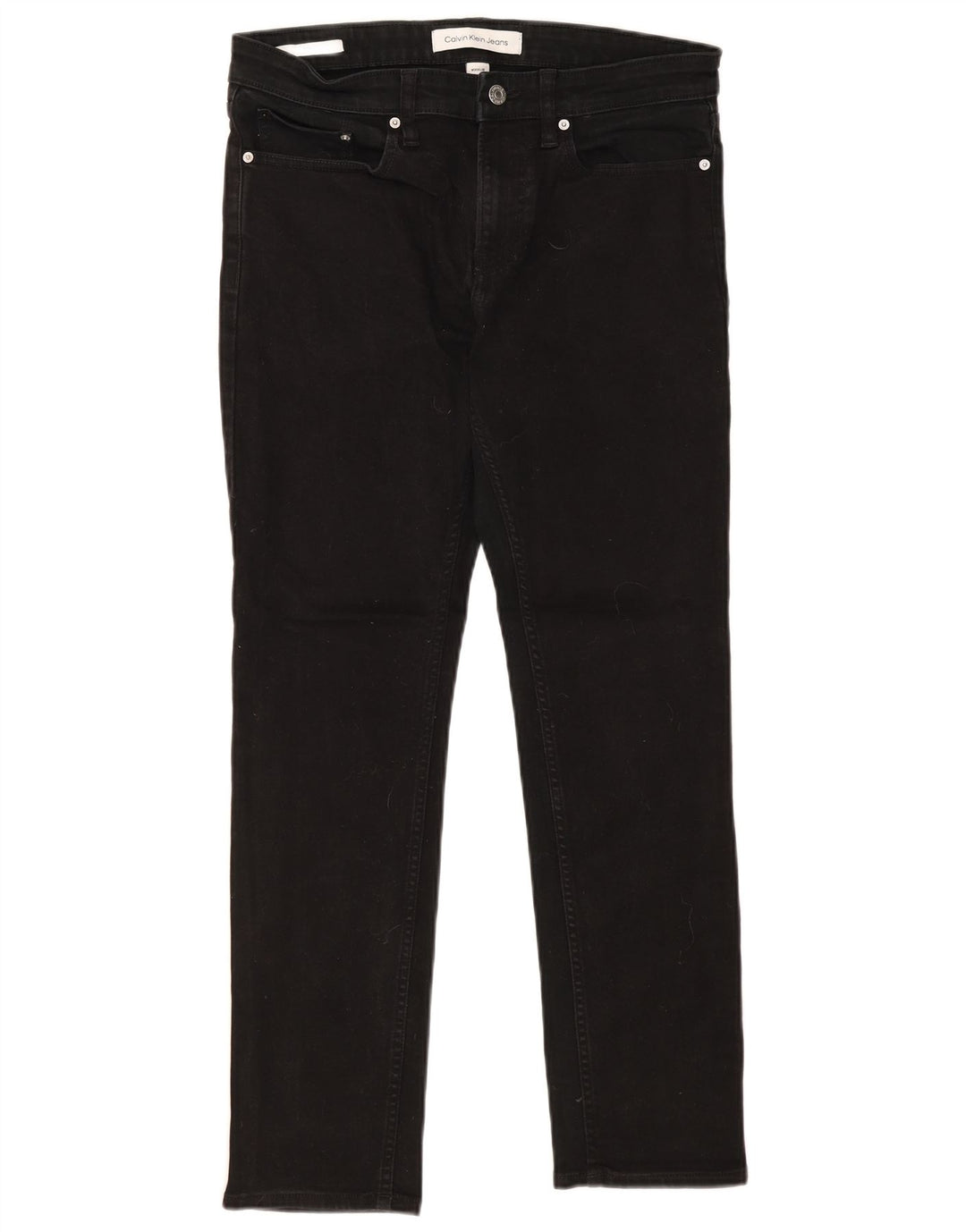 Calvin Klein Herren Slim Jeans W31 L30 Schwarze Baumwolle