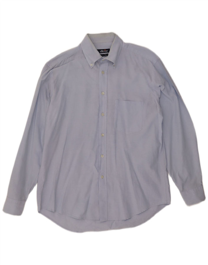 Ellesse Herren-Hemd, groß, aus blauer Baumwolle