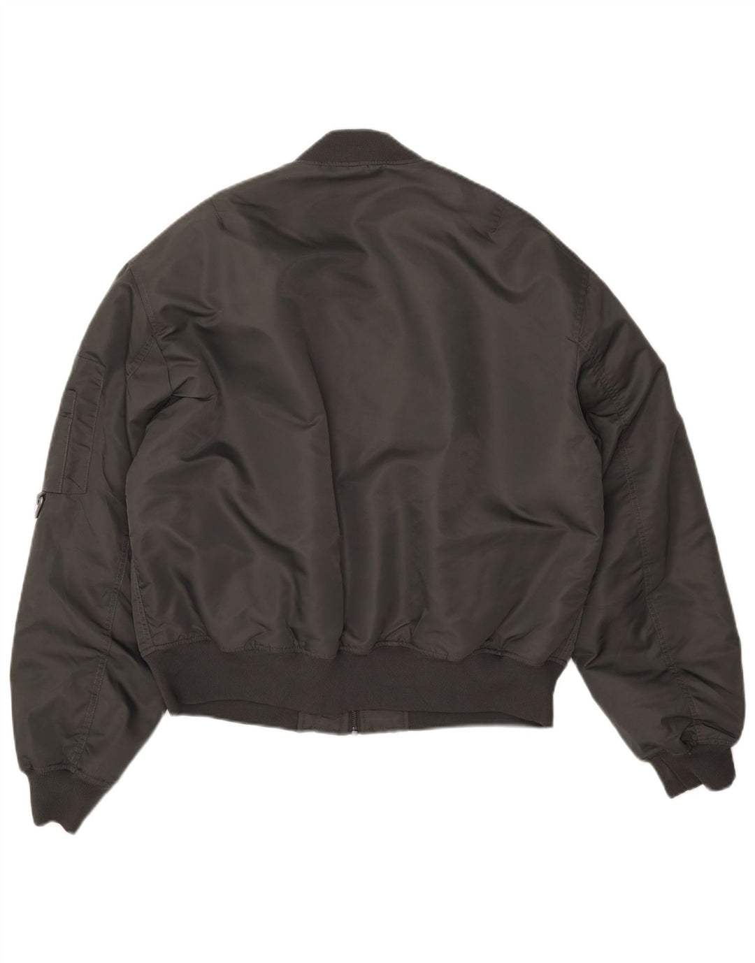 ZARA Herren Bomberjacke UK 40 Large Grau Polyester